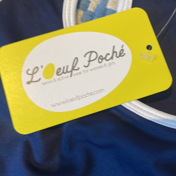 L’oeuf Poché navy tennis 🎾 pickle active tank top with white outlining size sm - Picture 4 of 4